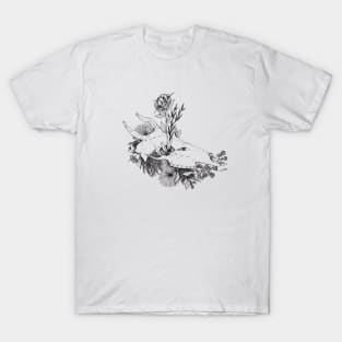 Floral Deer Skull T-Shirt